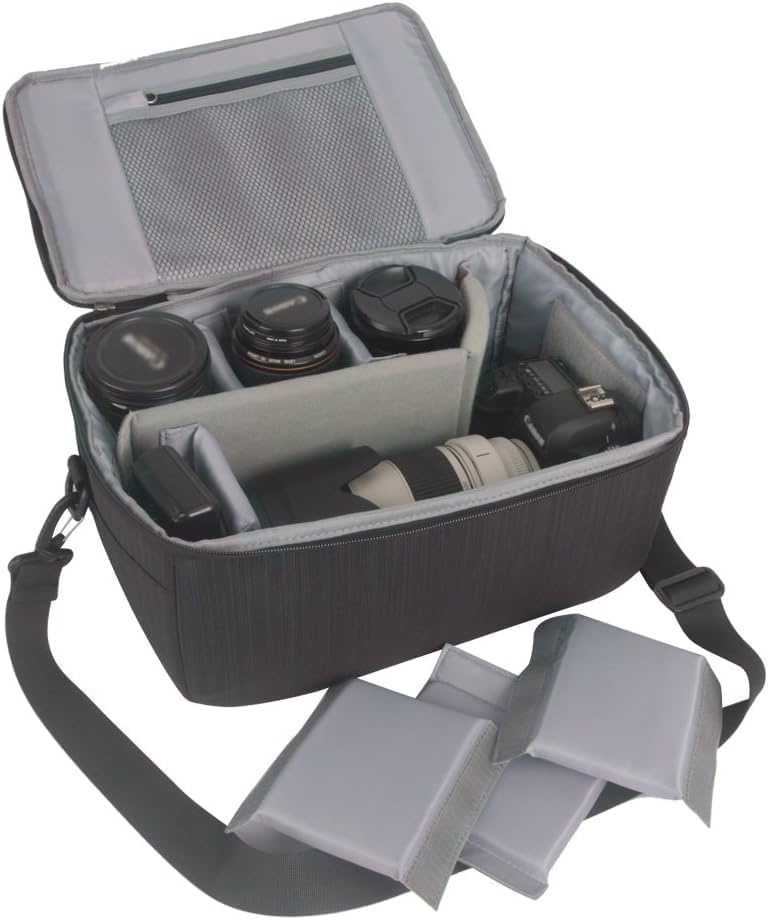 Koolertron Dslr Camera Insert Bag Purse Universal Liner Lens Pouch Partition Protective Cover Waterproof Sleeve for Cannon/Nikon/Sony (Black) - Image 5