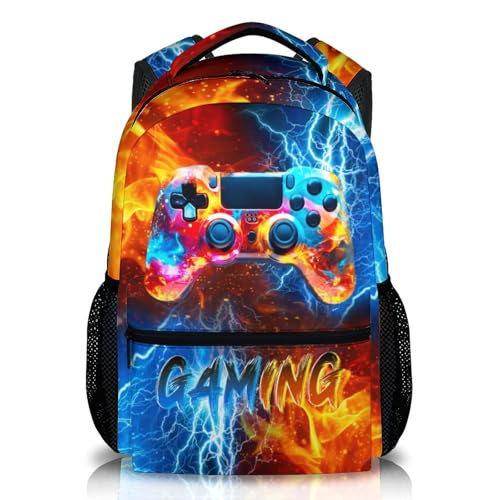 CustomWish Backpack for Kids School Kindergarten Elementary Primary Middle College Gaming Schoolbag for Boys 17 Inch Large Capacity Gamer Bookbag for Travel Work Hiking