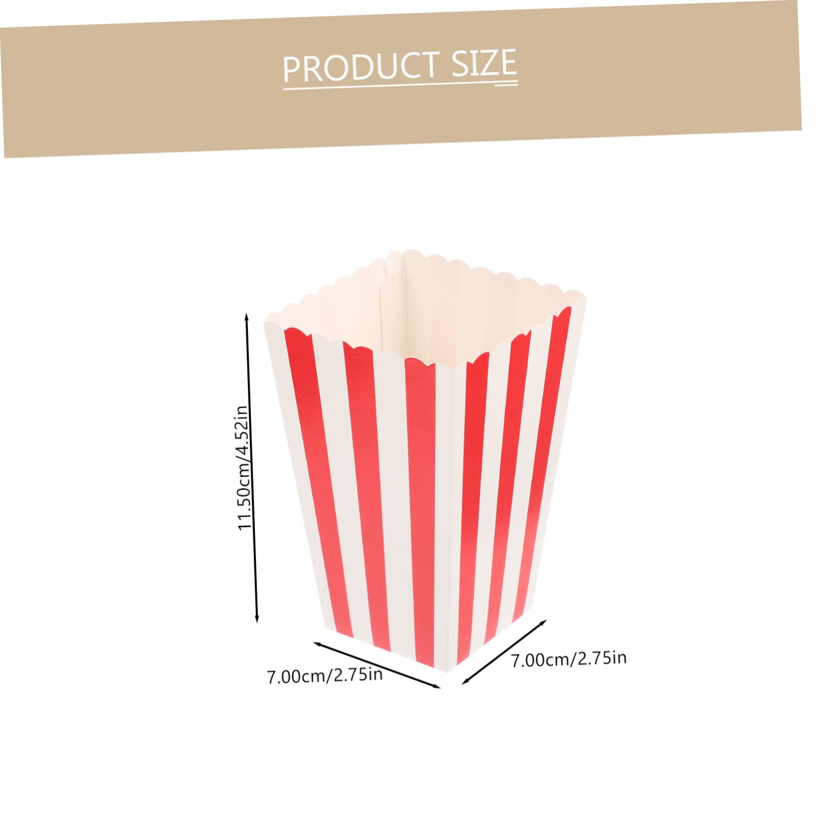 Ciieeo 24Pcs Disposable Popcorn Boxes French Fries Box Parties Events Premium Snack Containers with Fun Patterns for Birthday Celebrations