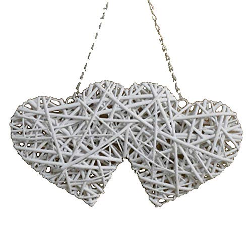 VANNIDEC Double Coeurs en Osier LAQUES Blanc