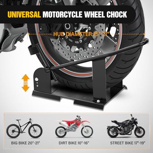 Image of Nilight Motorcycle Wheel Chock for 15 inch-21 inch Wheels 1800 lbs Capacity
