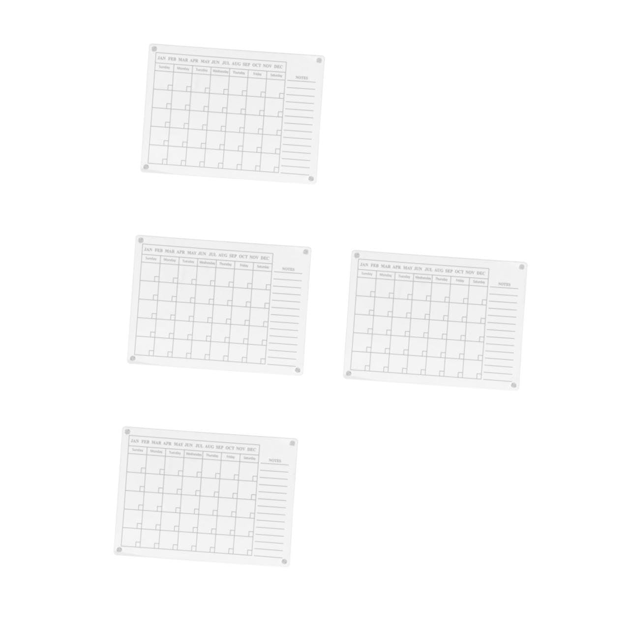 NUOBESTY 4 Pz Lavagna Cancellabile a Secco in Acrilico Frigorifero Calendario Magnetico Magneti Per Lavagna Calendario Da Lavagna Cancellabile a Secco Magneti Da Frigorifero Bacheca Asse