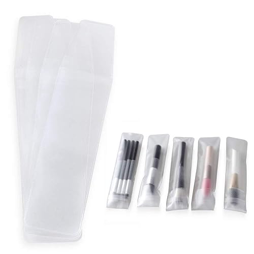 10 piezas de brochas de maquillaje cosmético protector de PVC bolsabolsa (no incluye los cepillos), 10 PVC, Rectangular y transparente