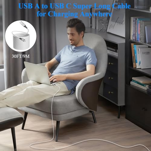 Cable de extensión USB C de 30 pies para alimentación estable de cámaras CCTV y Ring 7