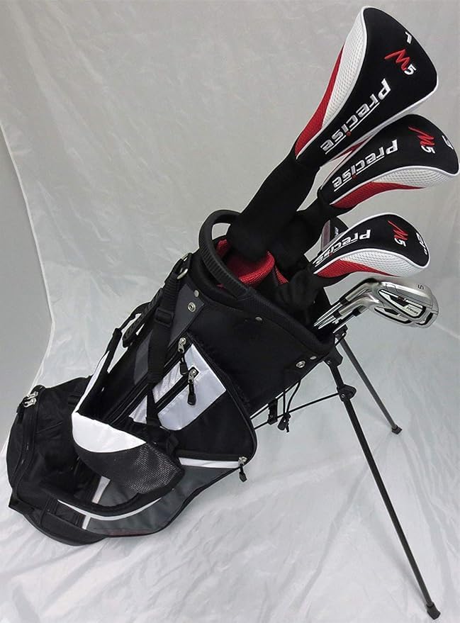 New Mens Left Handed Complete Golf Set Custom Made Clubs for Tall Men 6'0" to 6' 6" Tall Driver, Fairway Wood, Hybrids, Irons, Putter, Stand Bag