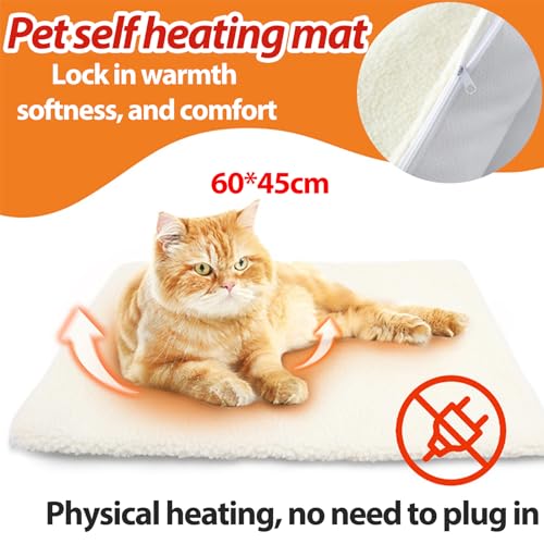 Milai Selbstheizende Decke für Katzen & Hunde,Wärmedecke für Katzen und Hunde,Umweltfreundliche Wärmematte,Heizmatte,Katzendecke,60x45 cm