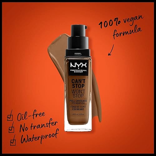 Miniatura 2 de NYX PROFESSIONAL MAKEUP Can't Stop Won't Stop Cobertura completa Maquillaje de base, Sienna, 1 onza