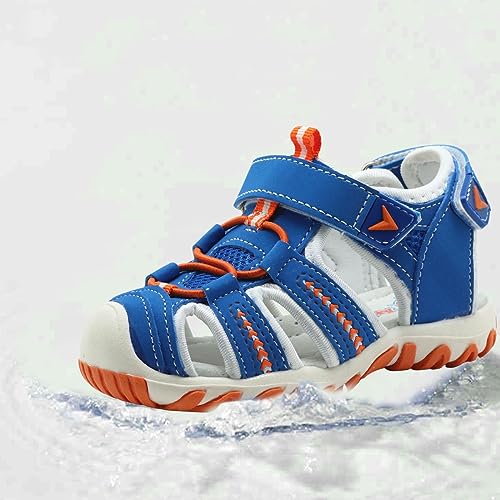 Kids Boys Closed Toe Sandals Summer Outdoor Athletic Sport Sandals Walking Hiking Hook and Loop Adjustable Shoes3