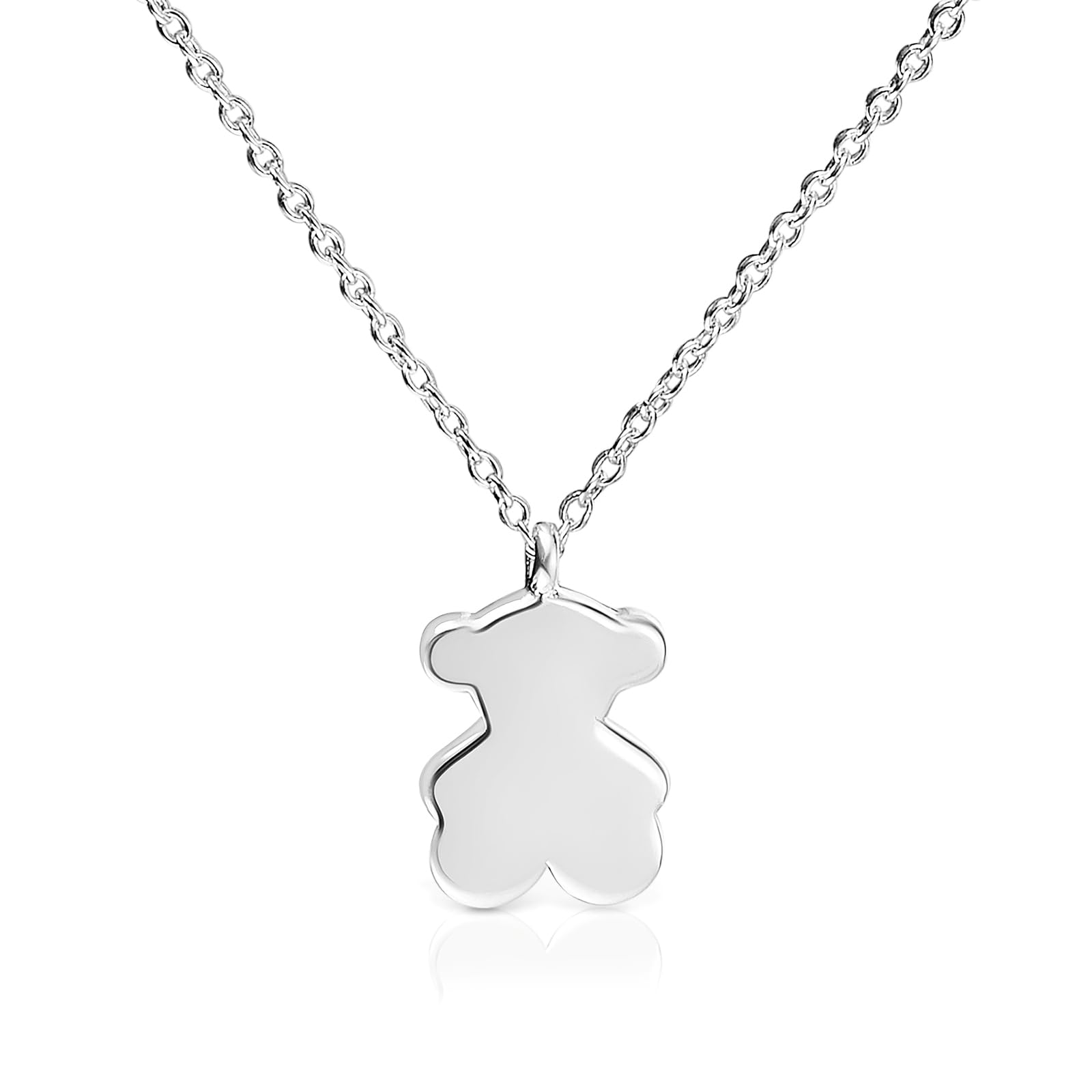 TOUS Collar Corto para Mujer con Motivo de Oso de Plata de Primera Ley, 45cm de Largo, Casual y Versátil, Colección Sweet Dolls