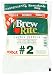 Brew Rite #2 Cone Coffee Filters, White Paper, 100-Count Bags (Pack of 8)