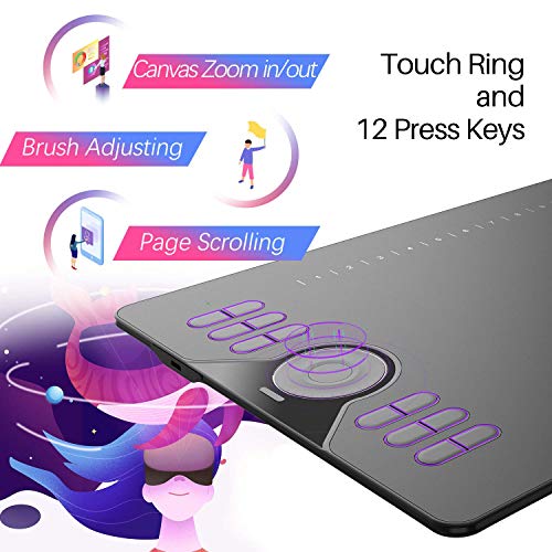 Image of HUION HS610 Graphics Drawing Tablet Battery-Free Stylus Android Windows macOS with 6.3 x 4in Working Area Pen Tablet (HS610)