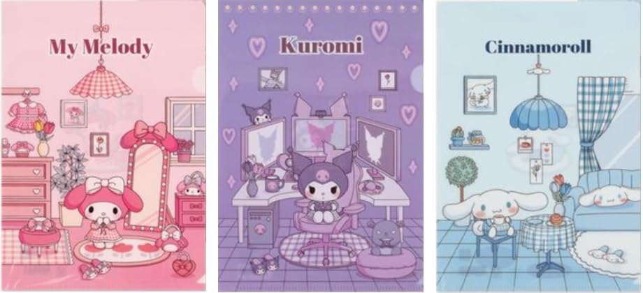 Juego de 3 carpetas de documentos transparentes tipo L