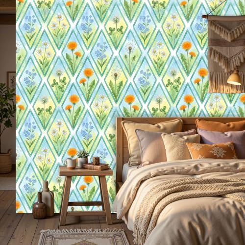 Papier peint panoramique fleurs sauvages intissé de 184x127cm pour décoration murale