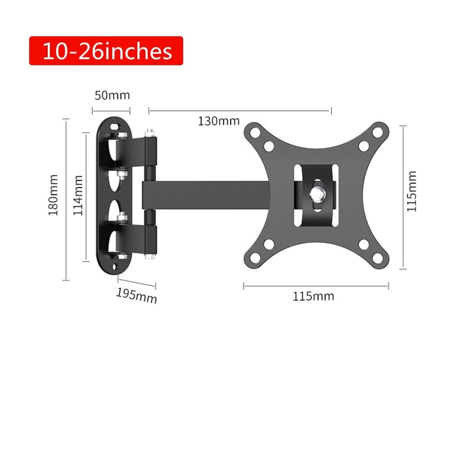 Staffa di montaggio a parete regolabile per monitor TV a 360° per schermi da 1332 pollici, 100 x 100 mm, supporto universale per TV a espansione perfetta per uso domestico e ufficio