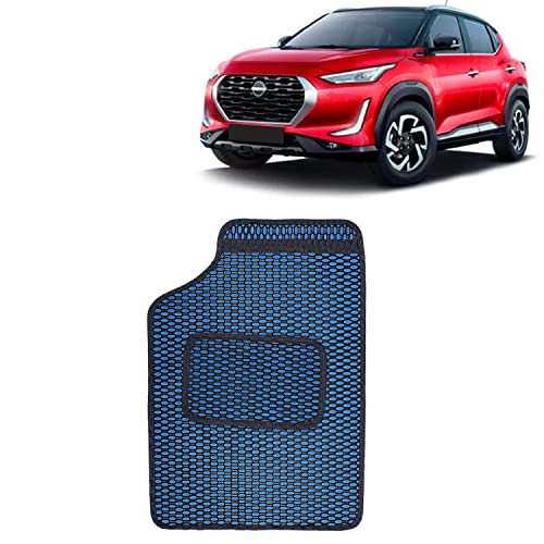 Image of Kingsway Dotted Design Car Floor Foot Mats Universal Fit for Nissan Magnite, Model Year : 2020 Onwards, Water and Dustproof, Color Blue, Set of 5 Pieces