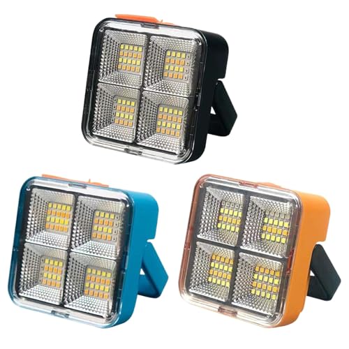 Raypontia reflector LED para exteriores, luz de camping recargable, Luces solares LED para exteriores, Luz de trabajo portátil con asa, luz de trabajo de bajo consumo para acampar, supervivencia