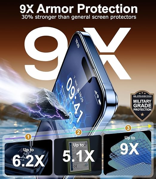 Image of Auto Align Tempered Glass Screen Protector Compatible for iPhone 15 / iPhone 16 (Black) with Edge to Edge Coverage and Easy Installation Applicator