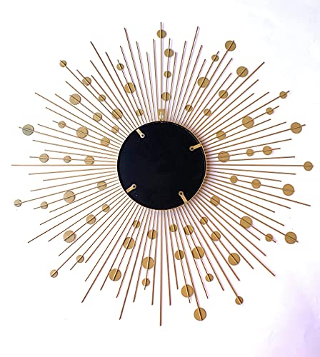 Meida Metal Gold Wall Decor Decorative Mirrors, Starburst Mirror, Wall Mirror Decorative In Sunburst Design 27 Inch For Livingroom, Kitchen, Bathroom Mirror #TOP2