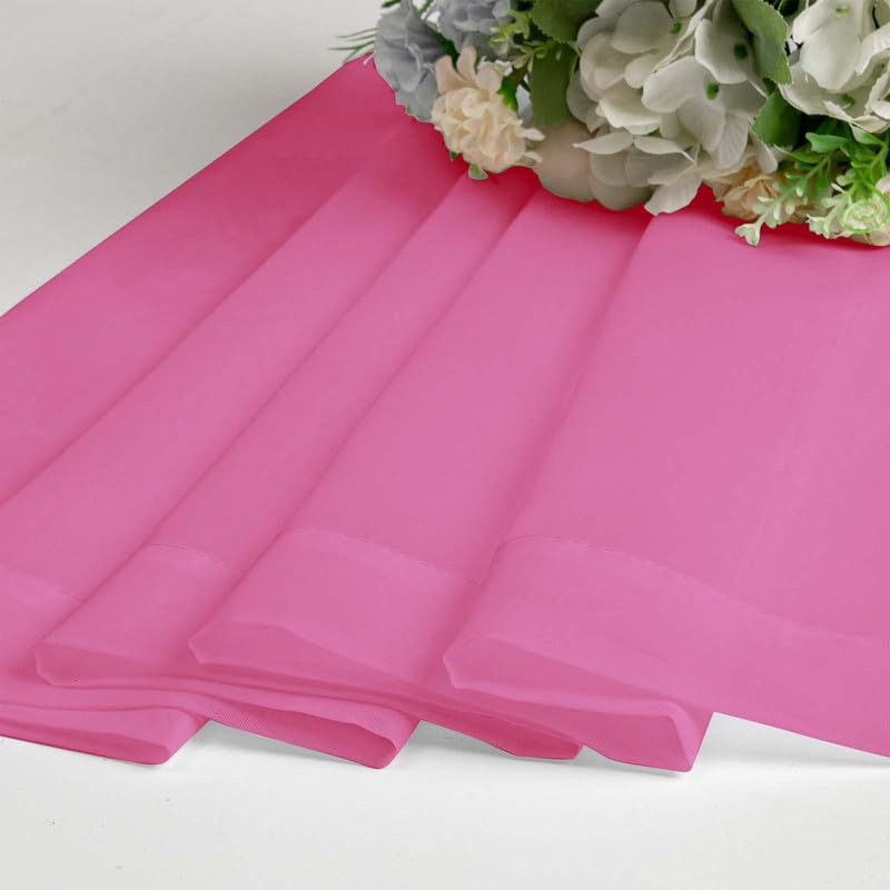 Image of OVZME Hot Pink Sheer Curtains 72 Inches Long 2 Panels - Soft Light Filtering Window Sheer Panels for Living Room /Bedroom, Top Dual Rod Pocket, 1 Pair, Each 42Wx72L Inches