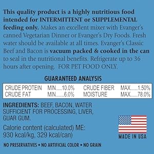Evangers heritage classics beef bacon for dogs 12 125 oz cans  urban country home decor
