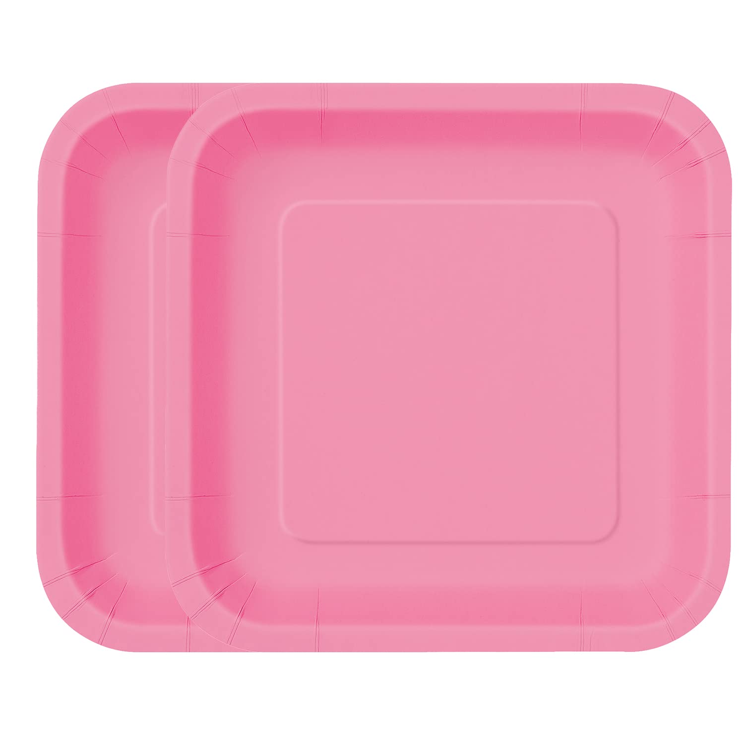 WedDecor Hot Pink 23cm Disposable Paper Party Square Dessert Plates 14 Pack