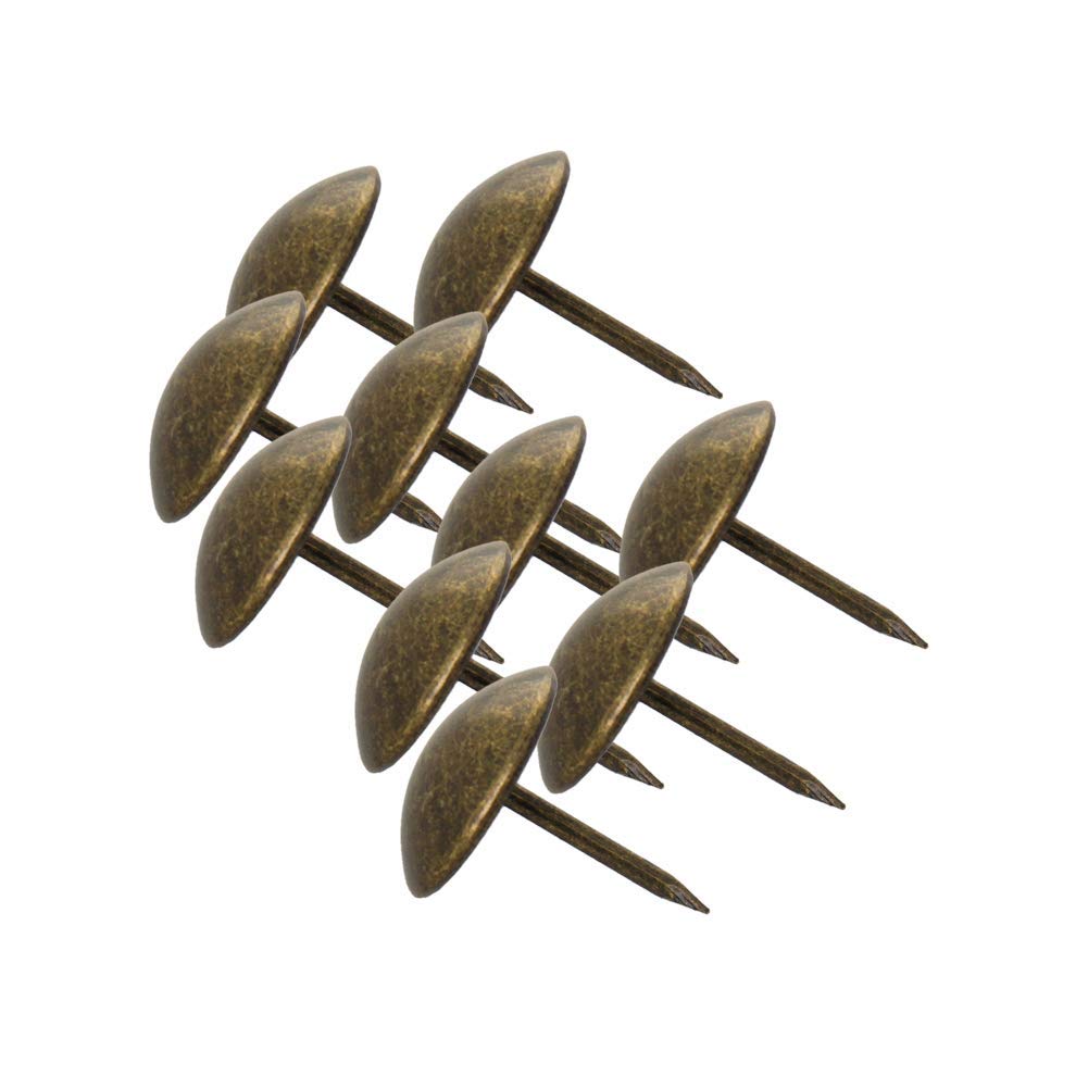 Teppichnägel, 16 mm Kopfdurchmesser, 20 Länge, antike, runde Daumen-Reißnadeln for Möbel, Sofa-Kopfteile, 25 Stück(Bronze Tone)