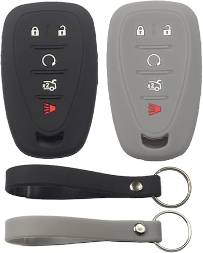 Miniatura 9 de 2 fundas para llavero inteligente de 5 botones compatibles con Chevrolet, Negro Azul