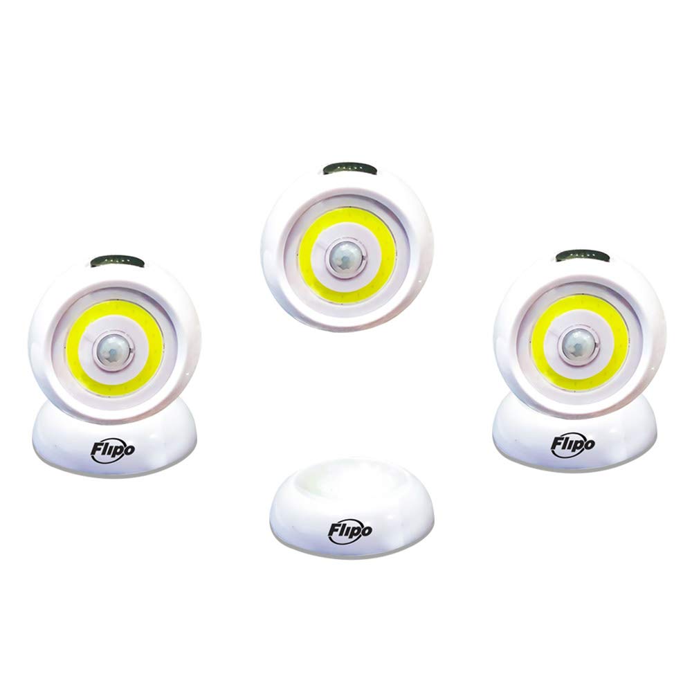 Flipo Revolution Motion Sensing COB LED Spotlight 3 Pack - White