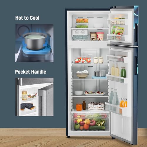 Image of Liebherr 269L 2 Star inverter, Hot to Cool, Pocket Handle, Frost Free Double Door Refrigerator, 20 Years Warranty on Compressor, Freezer 51 L, Vegetable Organiser, Blue (2024 Model)