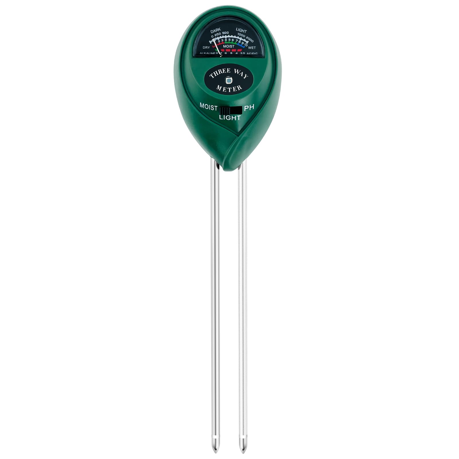 Medidor de pH 3 en 1 para medir la humedad del suelo, medidor de luz solar del suelo, indicador de riego de plantas, kit de prueba de suelo para jardín, granja, kit de prueba de suelo preciso