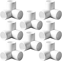 ANPTGHT 1/2 Inch PVC 3-Way Tee Elbow Connectors (8 Pack) - Furniture Grade 90° Fittings for DIY Furniture, Greenhouse, Sheds & Tents