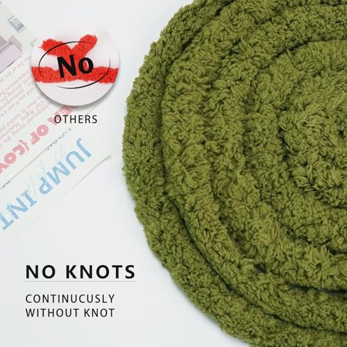 Image of Chunky Yarn for Hand Knitting, Chunky Chenille Blanket Yarn for Crocheting, Bulky Soft Fluffy Chenille for Blanket Project, 8 Pack of 8oz /25yds, Olive Green