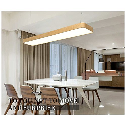 Luz interior de oficina LED moderna en aluminio color madera y 4000k para techo 3