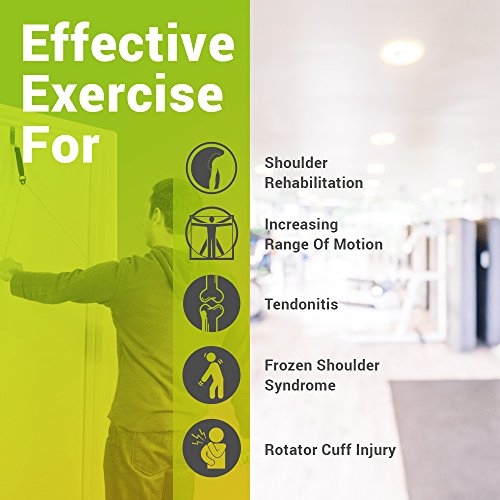 Bodyhealt Overhead Shoulder Pulley - Door Exercise Equipment For Back Workout & Arm Exercise. Exercise Pulley Over The Door For Shoulder Rehab. Range Of Motion Exerciser & Rehab Pulley System (Strap) #TOP5
