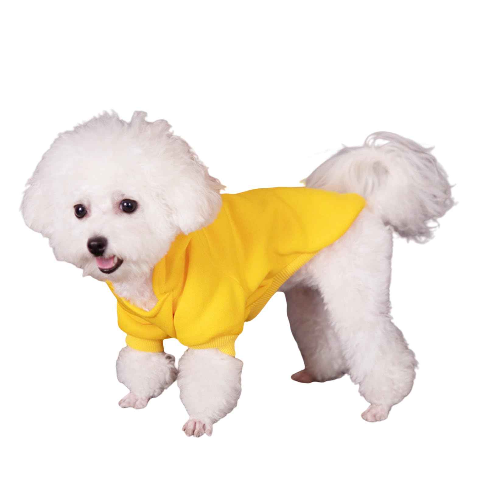 Mumoo Bear Pet Dog Cat Sweater Puppy T Shirt Warm Hooded Coat Clothes Apparel - Yellow, L