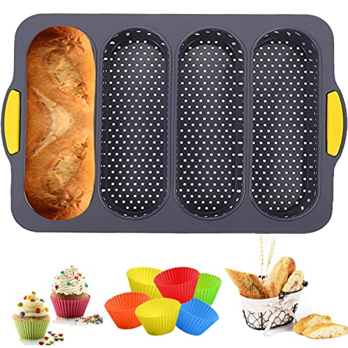 MUJUZE Silicone Bread Pan for Baking, Silicone Bread Mold Pan Mini