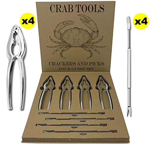 Crab And Lobster Crackers And Picks Four Guest Set – Nautical Crab Board