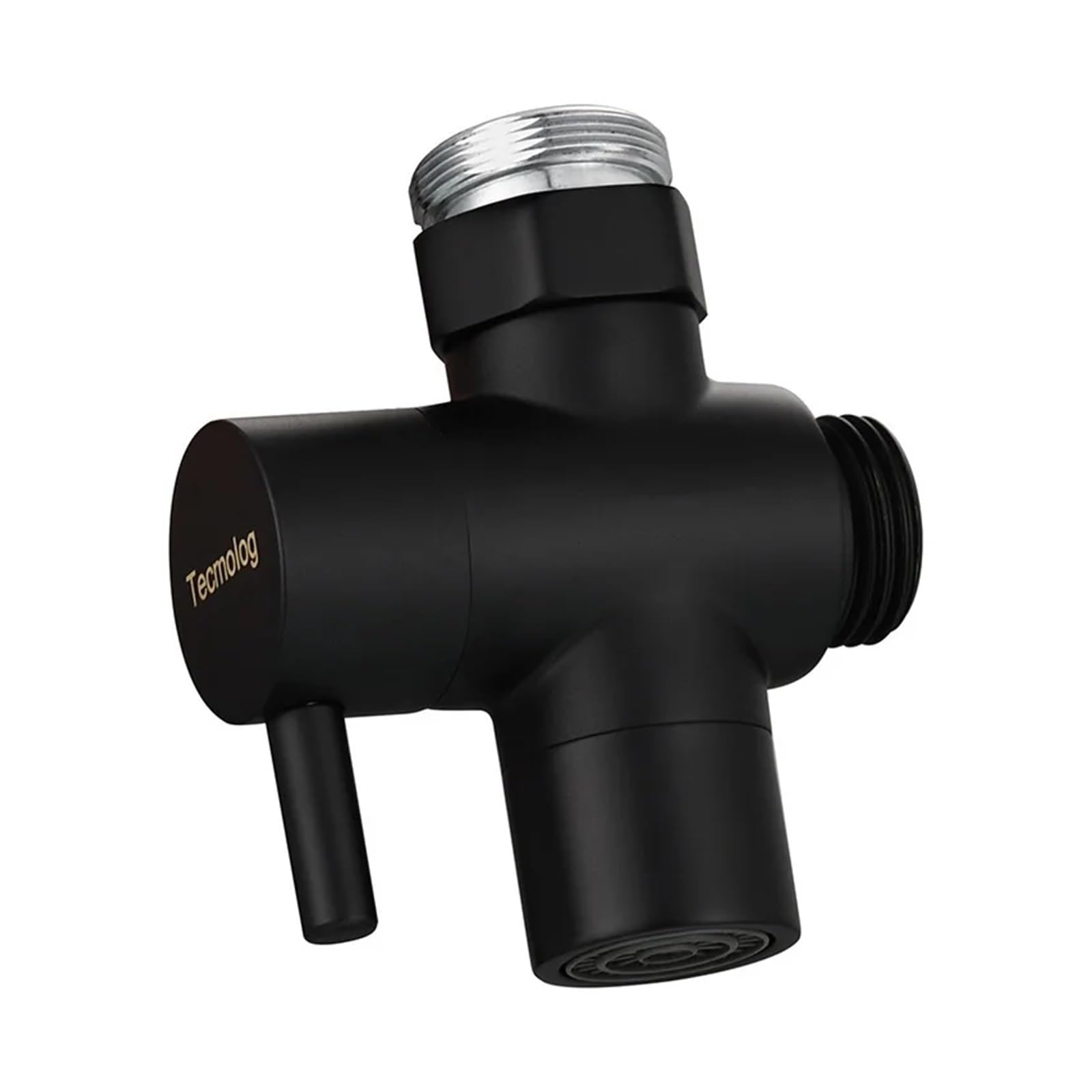 Adaptador Grifo Ducha Válvula desviadora de grifo latón, divisor fregadero cocina con aireador, conector manguera M22 a M24(Nickel)