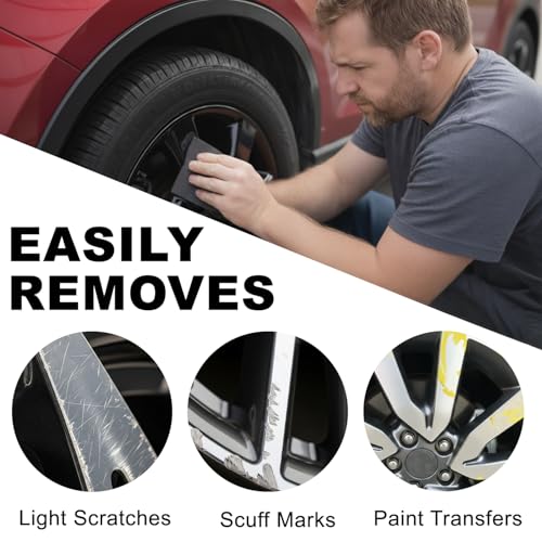 Image of Premium Wheel Scratch Repair Kit | Gloss Black Rim Touch-Up Pen 30ml | DIY Kit with Filler, Sanding Tools, Spatula & Tape | Deep Rim Repair for Painted Alloy Wheels