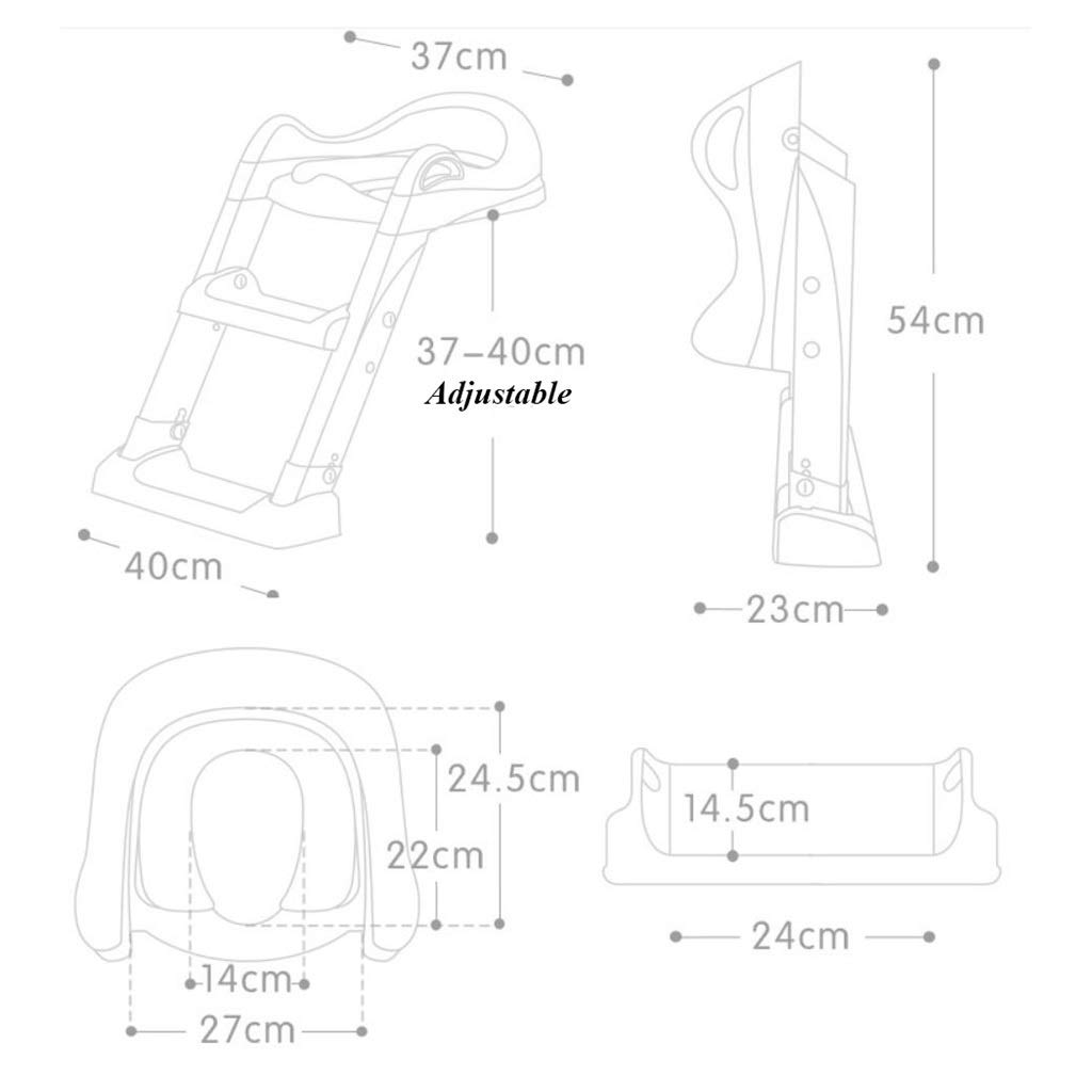 Toilette Töpfchen mit Trittleiter, Ergonomie Sicher Robust Anti-Rutsch Töpfchentrainer Mit Weich Sitzbezug Einstellbar Falten Fußbank Zum Bad Unisex-Kleinkind