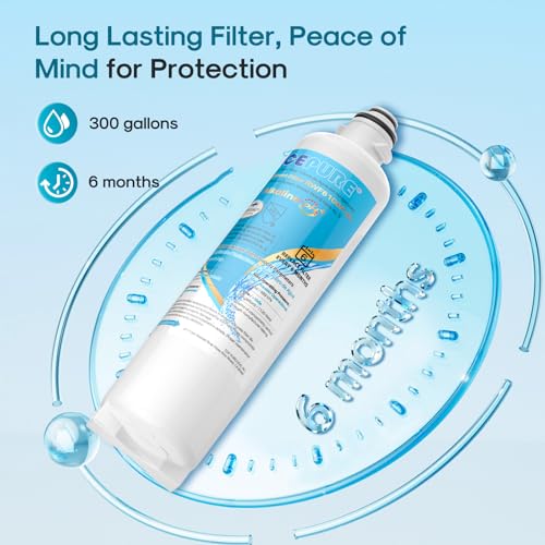 Image of ICEPURE Alkaline BORPLFTR50 Refrigerator Water Filter Replacement for Bosch Ultra Clarity Pro 11032531, 12033030, BORPLFTR55, 12028325, 11025825, B36CT80SNS, WFC100MF, WFS200MF, Enhances PH, 4Pack