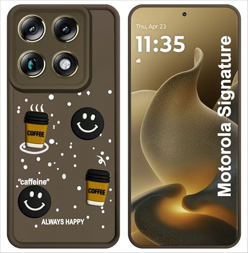 Image of SBMS Silicone Back Cover Case for Motorola Signature | Cute Fun 3D Cartoon, Coffee Design Silicone Case | Camera Protection Bump | Shockproof Back Cover Case for Moto Signature (Coffe Mug Brown)
