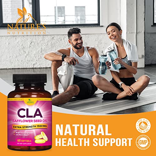 Cla Supplements - Active Conjugated Linoleic Acid Cla Pills For Weight Management, Lean Muscle, & Energy Support - Cla Supplement Stimulant Free Cla Vitamins From Non-Gmo Safflower Oil - 60 Softgels #TOP3