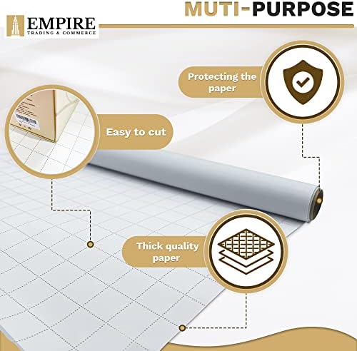 Empire Soul White Wrapping Paper, 44cmx500cm Gift Wrapping Paper, 80 GSM Birthday Wrapping Paper, Gift Wrap with 2.5cmx1000cm Ribbon, Wrapping Paper Roll With Cutting Lines, Wrapping Paper Roll