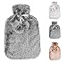 Produktbild Wärmflasche mit dicken, cashmereweichen, luxuriösen Bezug | 2 Liter Fassungsvermögen | Flauschig, zarte Wärmflasche | Geprüft und frei von Schadstoffen | von Soft & Cosy (Dark Silver Grey)