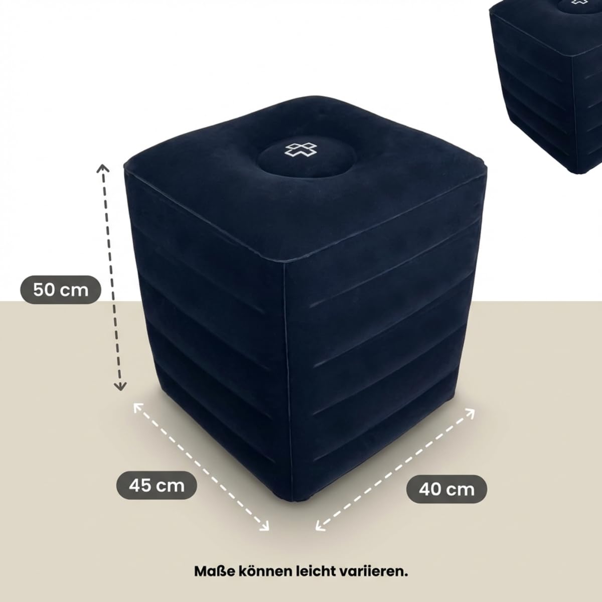 ATC Handels GmbH Nadmuchiwana kostka relaksacyjna z pompką – kostka do układania nóg i pleców – 39 x 42 x 46 cm
