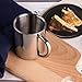 IMEEA Unbreakable Mugs for Kids Double Walled Camping Coffee Mugs 7.5oz/220ml Stainless Steel Mug with Handle, Set of 2