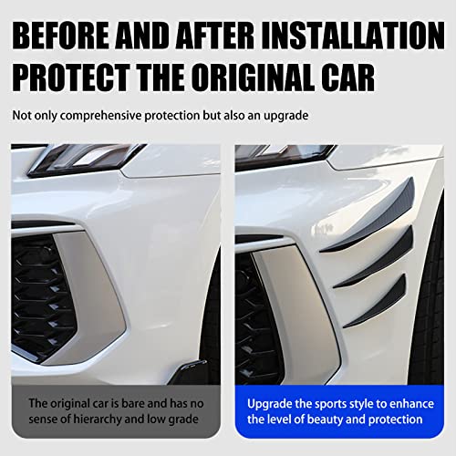 Yonput 6 PCS Car Spoiler Canards Kit, Auto Front Bumper Lip Splitter, Body Anti-Collision Diffuser, Exterior Soft Rubber Decorative Accessories, Vehicle Universal Stickers (Carbon Fiber Black) - Thumbnail 4