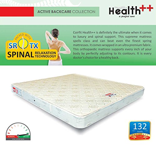 Image of Coirfit Health Plus Plus 6-inch King Size Rubberised Coir Mattress (Off-White,72X70X6)