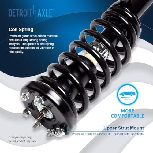 Image of Detroit Axle - Front 4pc Steering Knuckles Kit for 08-12 Honda Accord, 2 Steering Knuckles & Wheel Bearing Hubs 2 Struts w /Coil Spring 2008 2009 2010 2011 2012 Replacement Suspension